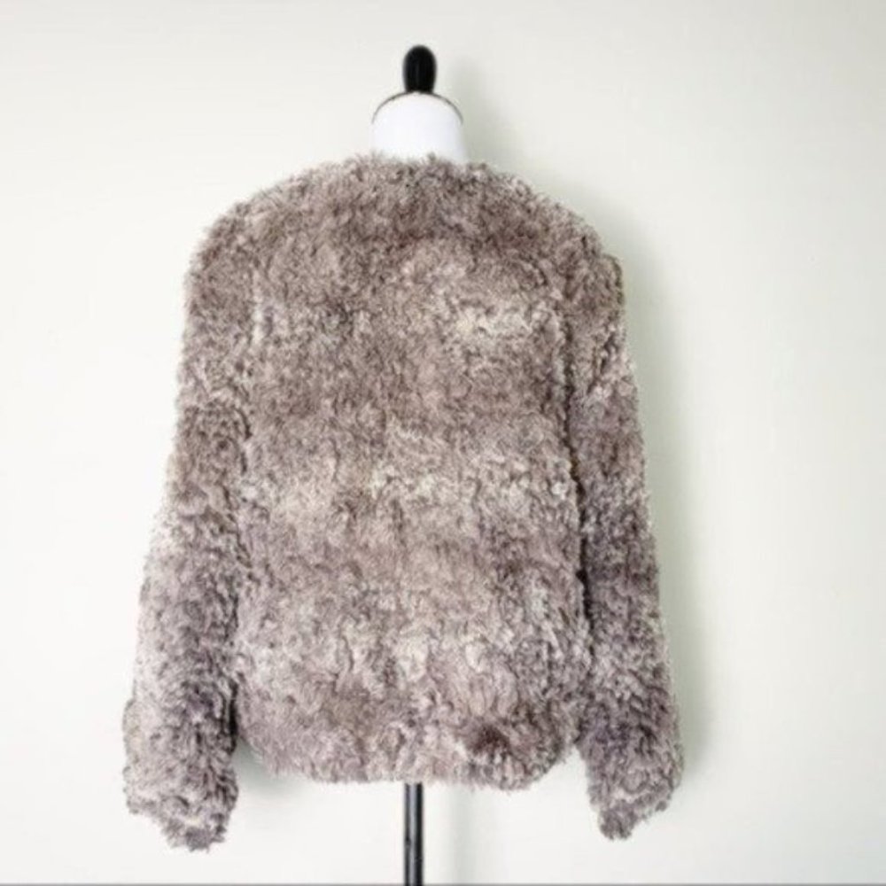 Vintage Handmade Faux Fur Shag Teddy Jacket Gray Neutral Gray Small/Medium - Picture 6 of 11